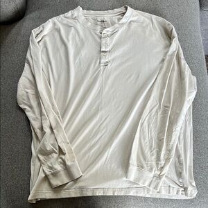 Goodfellow & Co White Long Sleeve Henley